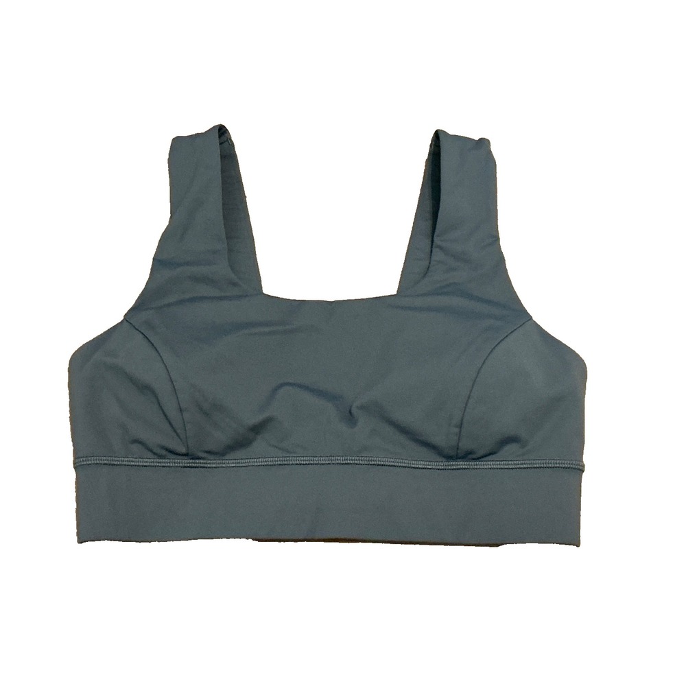 Lululemon Align Sports Support Bra Blue Grey Square Neck Size 8 B Cup